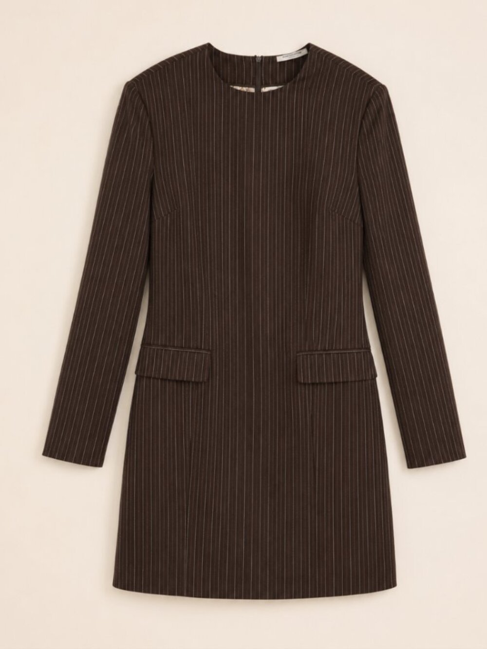 Scotch & Soda Pinstripe Long Sleeve Shift Dress–Blazer-Inspired - Size L - NWT